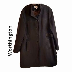 Womens Winter 𝅺BLACK wool lined winter coat Sz 3X
